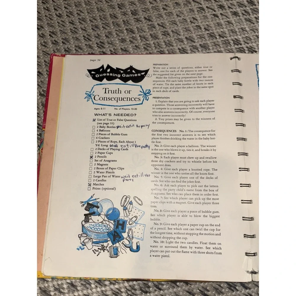 Vintage 1964 Hardcover Betty Crocker's Parties for Children Games Fun Food Guide